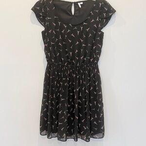 Elle Black Mini Eiffel Tower Dress. Sz M AP